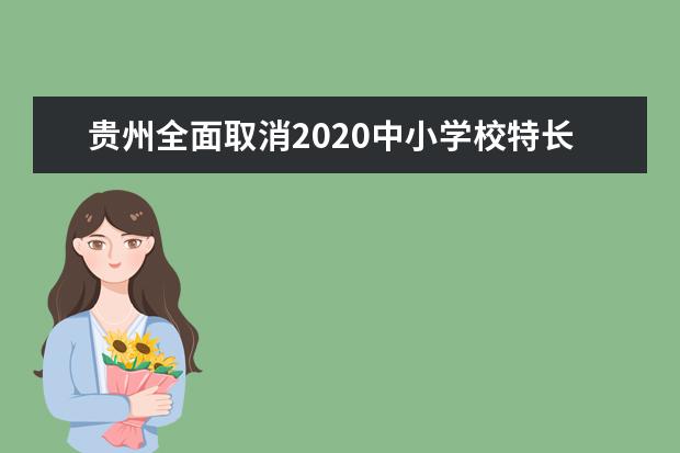 贵州全面取消2020中小学校特长生招生