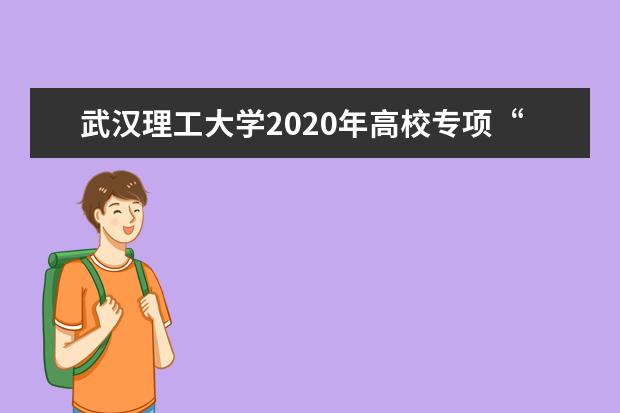 武汉理工大学2020年高校专项“励志计划”招生录取办法是什么？