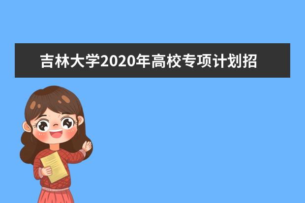 吉林大学2020年高校专项计划招生录取原则是什么？