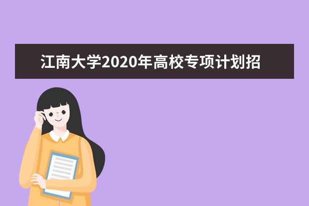 江南大学2020年高校专项计划招生录取原则是什么？