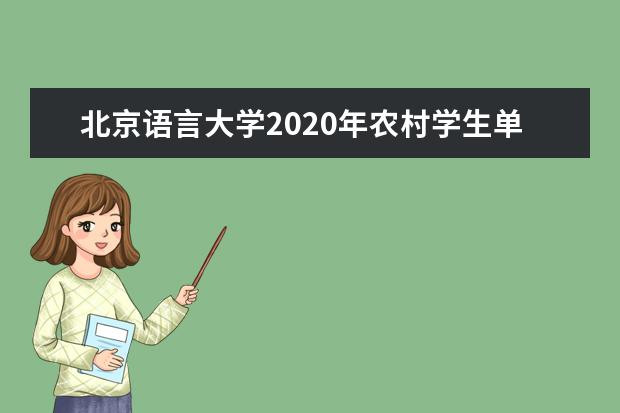 北京语言大学2020年农村学生单独招生“志行计划”计划招多少？