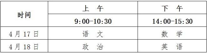 2021年青海省普通高等学校民族传统体育专业招生文化考试安排