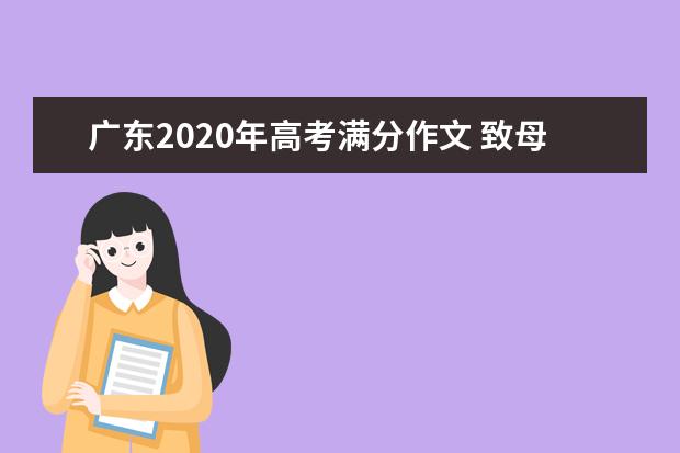 广东2020年高考满分作文 致母亲的一封信