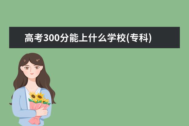 高考300分能上什么学校(专科)