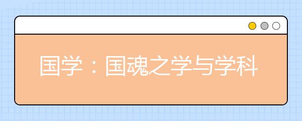国学:国魂之学与学科之学