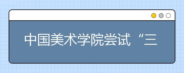 中国美术学院尝试“三位一体”综评招生 