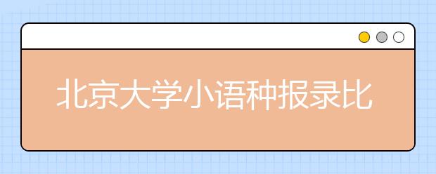 北京大学小语种报录比33∶1 