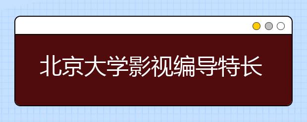 北京大学影视编导特长生2012年纳入统招