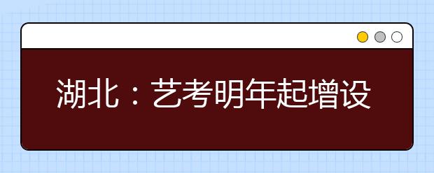 湖北：艺考明年起增设平行志愿 填报风险将大幅降低