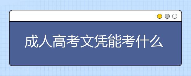 成人高考文凭能考什么证？