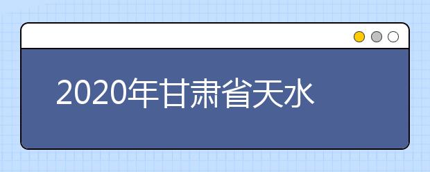 2020年甘肃省天水市成人高考报名官方网站