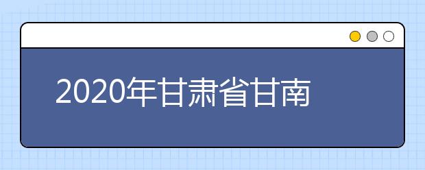 2020年甘肃省甘南藏族自治州成人高考报名官方网站