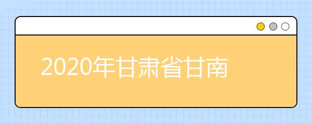 2020年甘肃省甘南藏族自治州成人高考报名官方网站