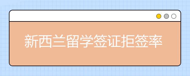 新西兰留学签证拒签率 被拒签后怎么处理