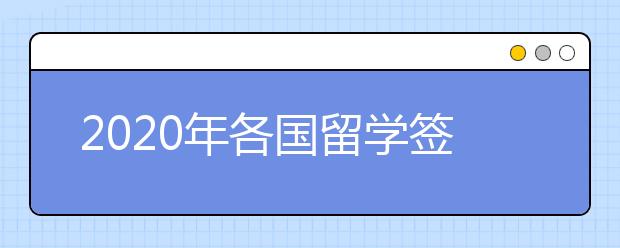 2020年各国留学签证照片要求一览表