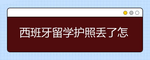 西班牙留学护照丢了怎么办