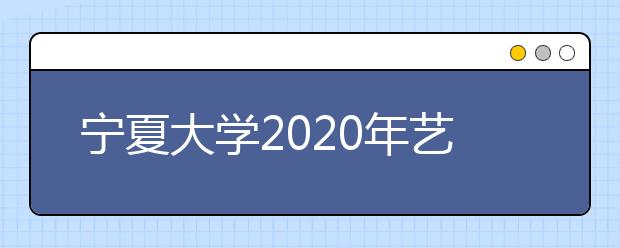 宁夏大学2020年艺术类专业招生简章