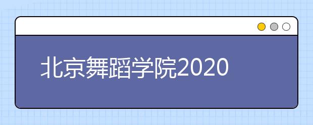 北京舞蹈学院2020年美术类专业招生信息