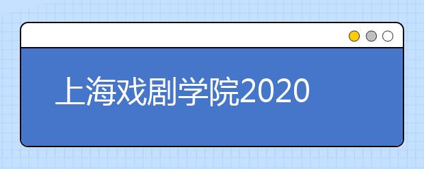 上海戏剧学院2020年表演系（含音乐剧中心）本科招生考试规程