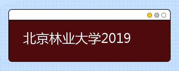 北京林业大学2019年设计学类专业招生简章