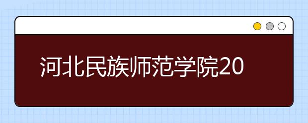 河北民族师范学院2019年河北省书法学专业招生简章