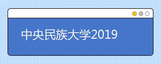 中央民族大学2019年艺术类本科专业招生章程