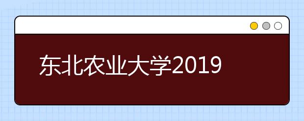 东北农业大学2019年艺术类专业招生简章