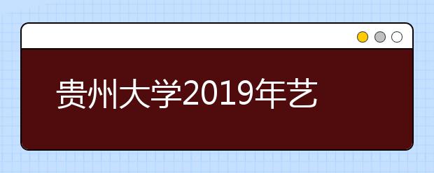 贵州大学2019年艺术类专业省内招生简章