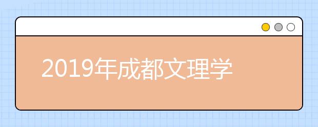 2019年成都文理学院艺术类专业招生计划