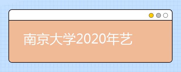 南京大学2020年艺术类（戏剧影视文学）录取规则