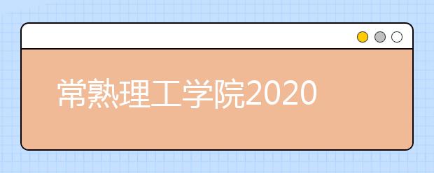 常熟理工学院2020年艺术类专业录取规则