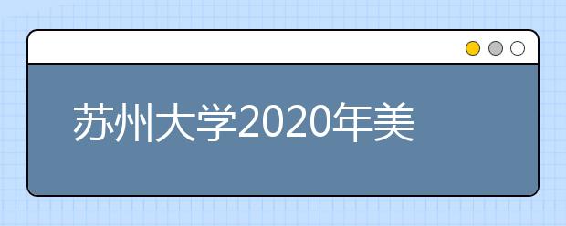 苏州大学2020年美术与设计类专业录取规则