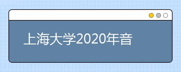 上海大学2020年音乐学院艺术类专业录取规则