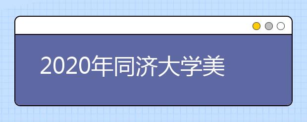 2020年同济大学美术类本科专业拟招生计划