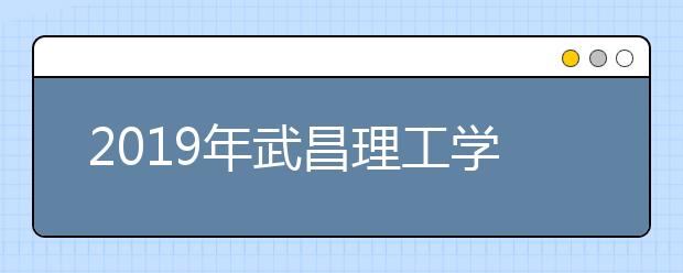 2019年武昌理工学院艺术类专业招生计划