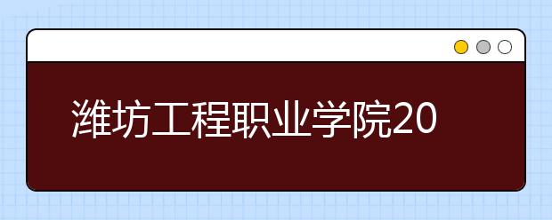 潍坊工程职业学院2020年普通高等教育招生章程