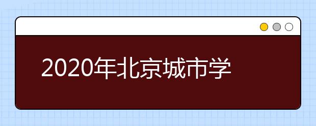 2020年北京城市学院招生章程