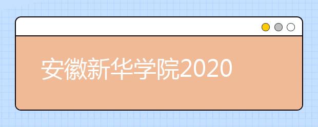 安徽新华学院2020年安徽省艺术类本科招生计划
