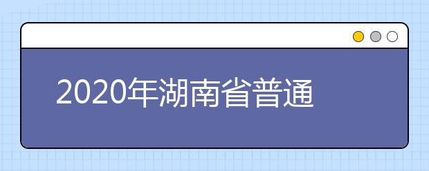 2020年湖南省普通高等学校招生工作附则