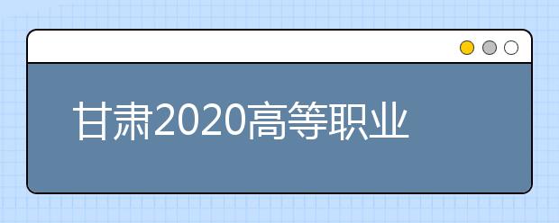 甘肃2020高等职业教育综合评价录取征集志愿公告