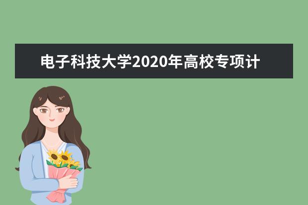 电子科技大学2020年高校专项计划招生简章