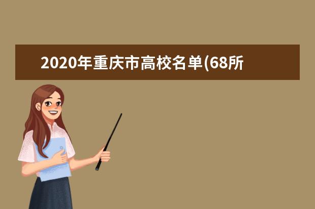 2020年重庆市高校名单(68所)