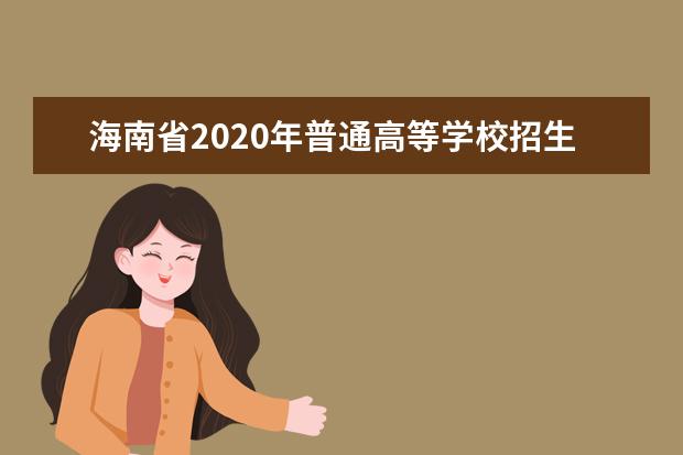 海南省2020年普通高等学校招生：投档工作