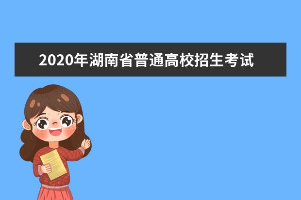 2020年湖南省普通高校招生考试问答：报名考试