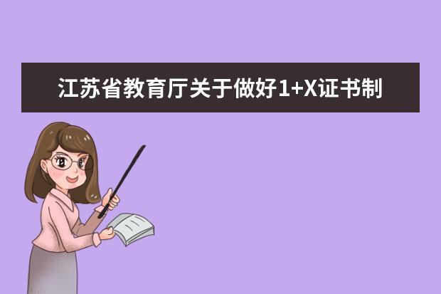 江苏省教育厅关于做好1+X证书制度试点工作的通知