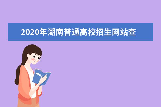 2020年湖南普通高校招生网站查询