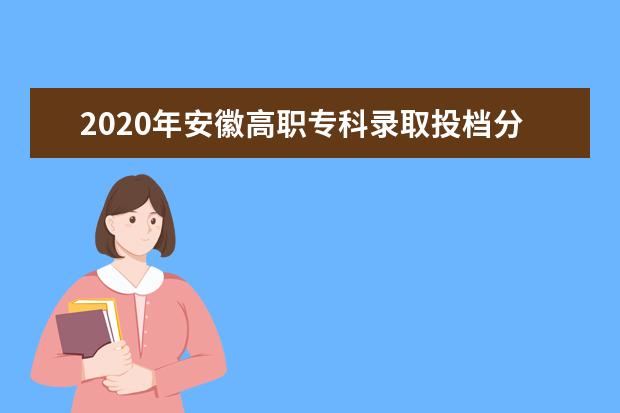 2020年安徽高职专科录取投档分数线及名次（理工）