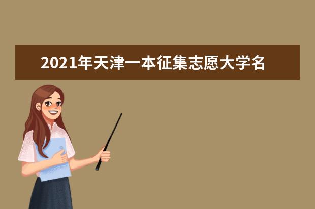 2021年天津一本征集志愿大学名单及征集志愿录取结果查询时间