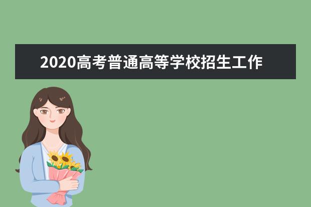 2020高考普通高等学校招生工作相关规定