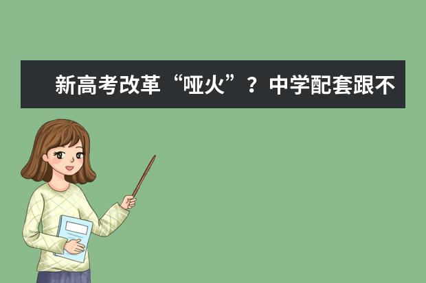 新高考改革“哑火”？中学配套跟不上